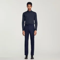 Sandro Paris Camisas-Camisa Slim Fit De Algodao Stretch