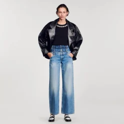 Sandro Paris Camisetas-Camiseta De Algodao Organico, Gola Joia