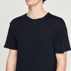 Sandro Paris Camisetas E Pólos-Camiseta De Linho Certificada