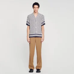 Sandro Paris Camisas-Camiseta De Manga Curta Com Cruz Quadrada