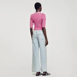 Sandro Paris Camisetas-Camiseta Estampada Franzida