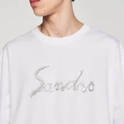 Sandro Paris Camisetas E Pólos-Camiseta Grande De Algodao