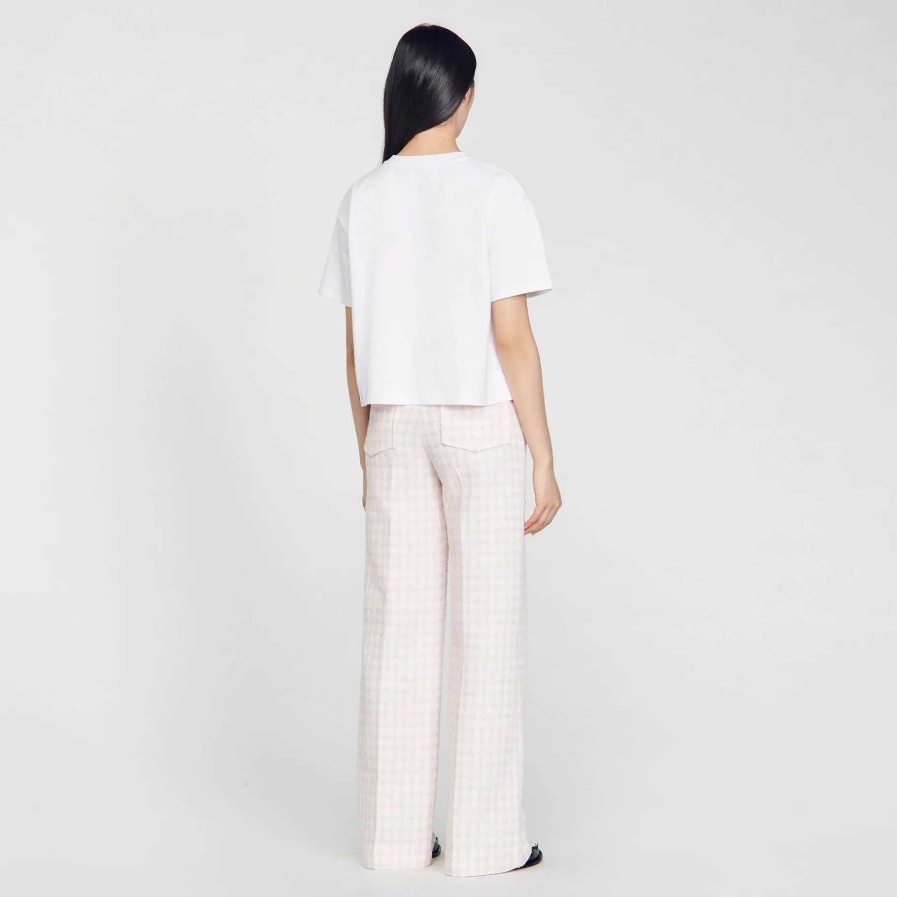 Sandro Paris Camisetas-Camiseta Rosa Com Strass