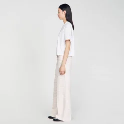 Sandro Paris Camisetas-Camiseta Rosa Com Strass