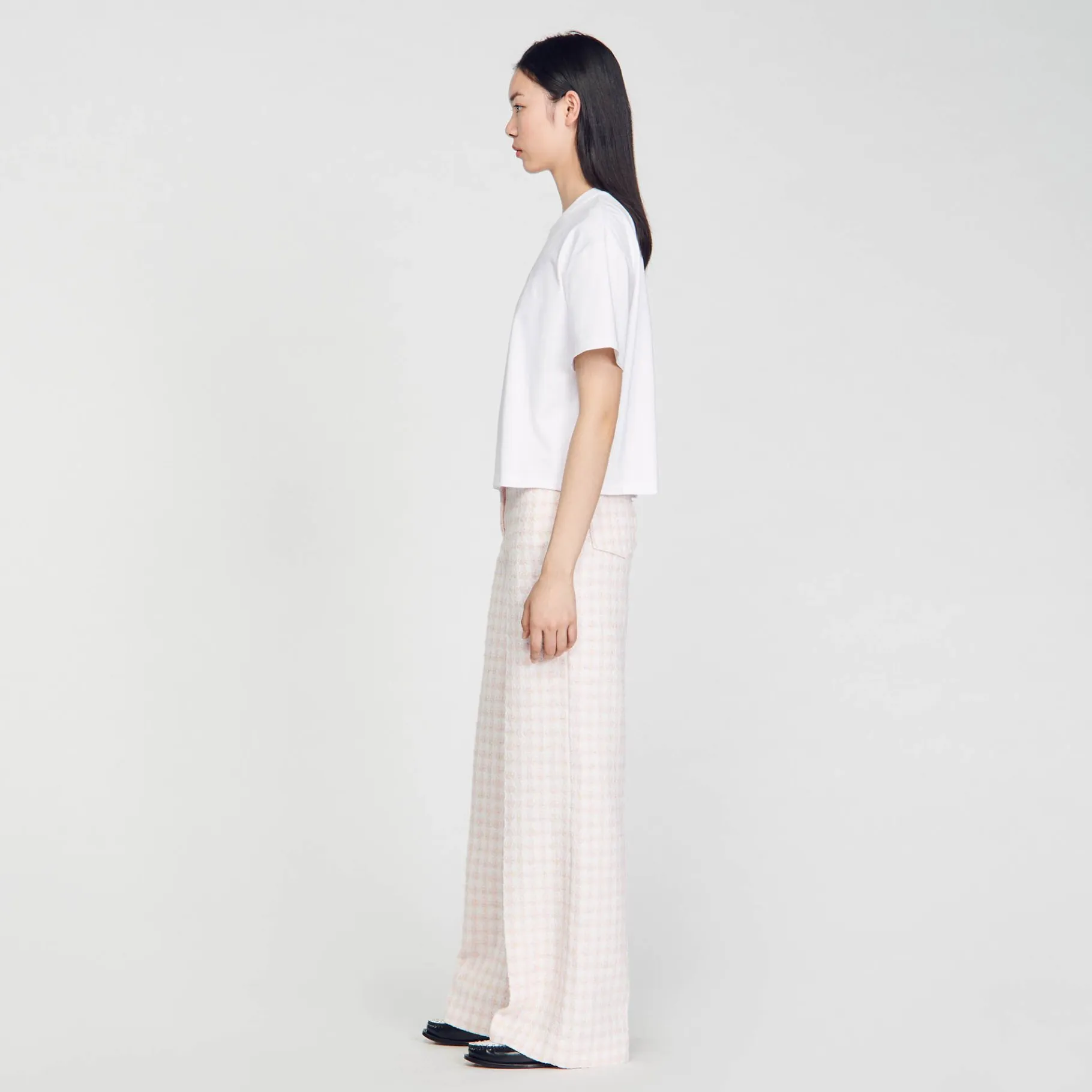 Sandro Paris Camisetas-Camiseta Rosa Com Strass