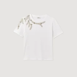 Sandro Paris Camisetas-Camiseta Sublimada Com Strass
