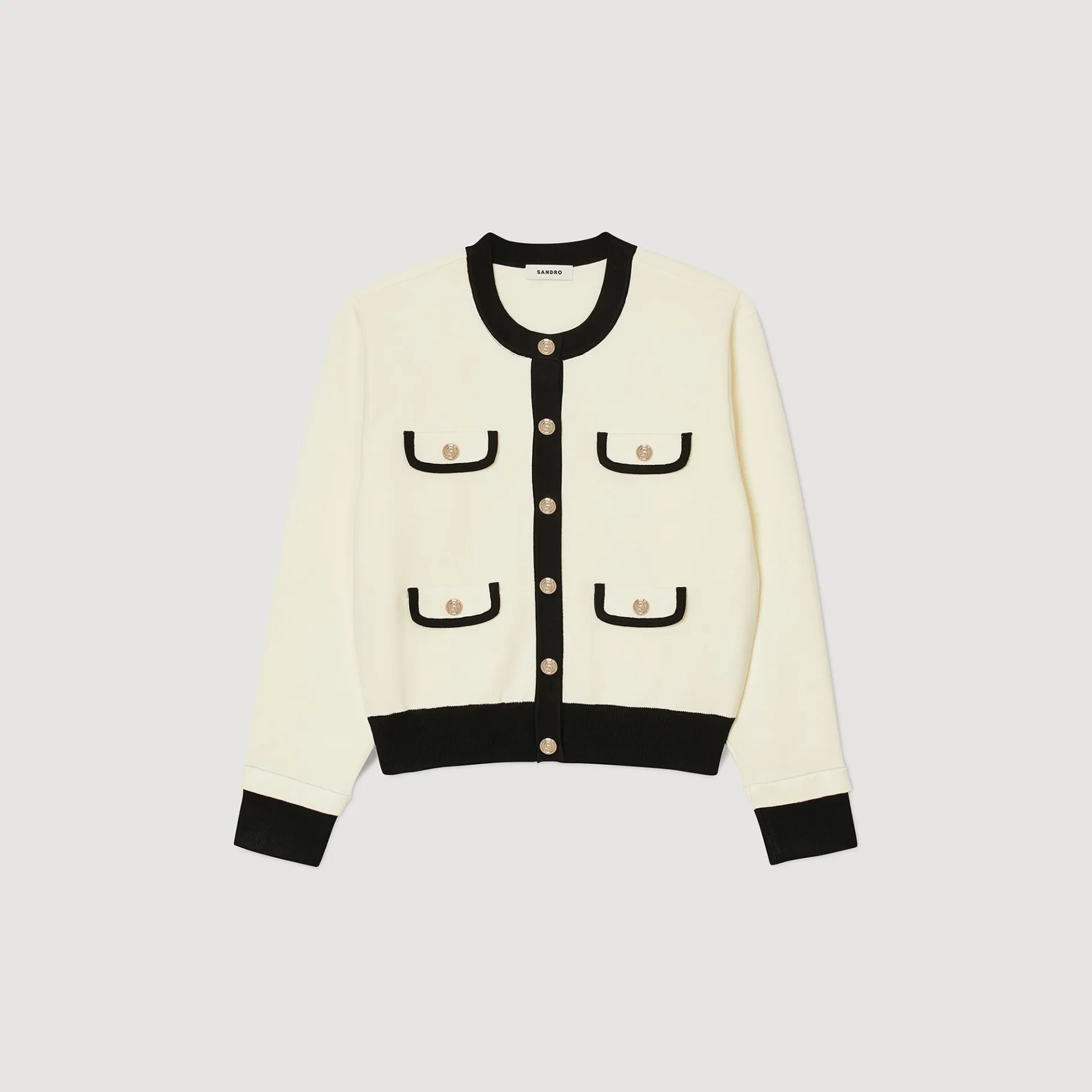 Sandro Paris Suéteres E Cardigans-Cardiga Bicolor Com Botoes