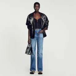 Sandro Paris Suéteres E Cardigans-Cardiga Canelado Recortado