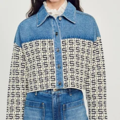 Sandro Paris Suéteres E Cardigans-Cardiga Curto Jeans