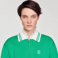 Sandro Paris Suéteres E Cardigans-Cardiga De Beisebol Com Ziper