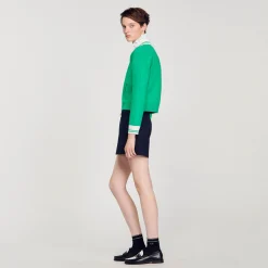 Sandro Paris Suéteres E Cardigans-Cardiga De Beisebol Com Ziper