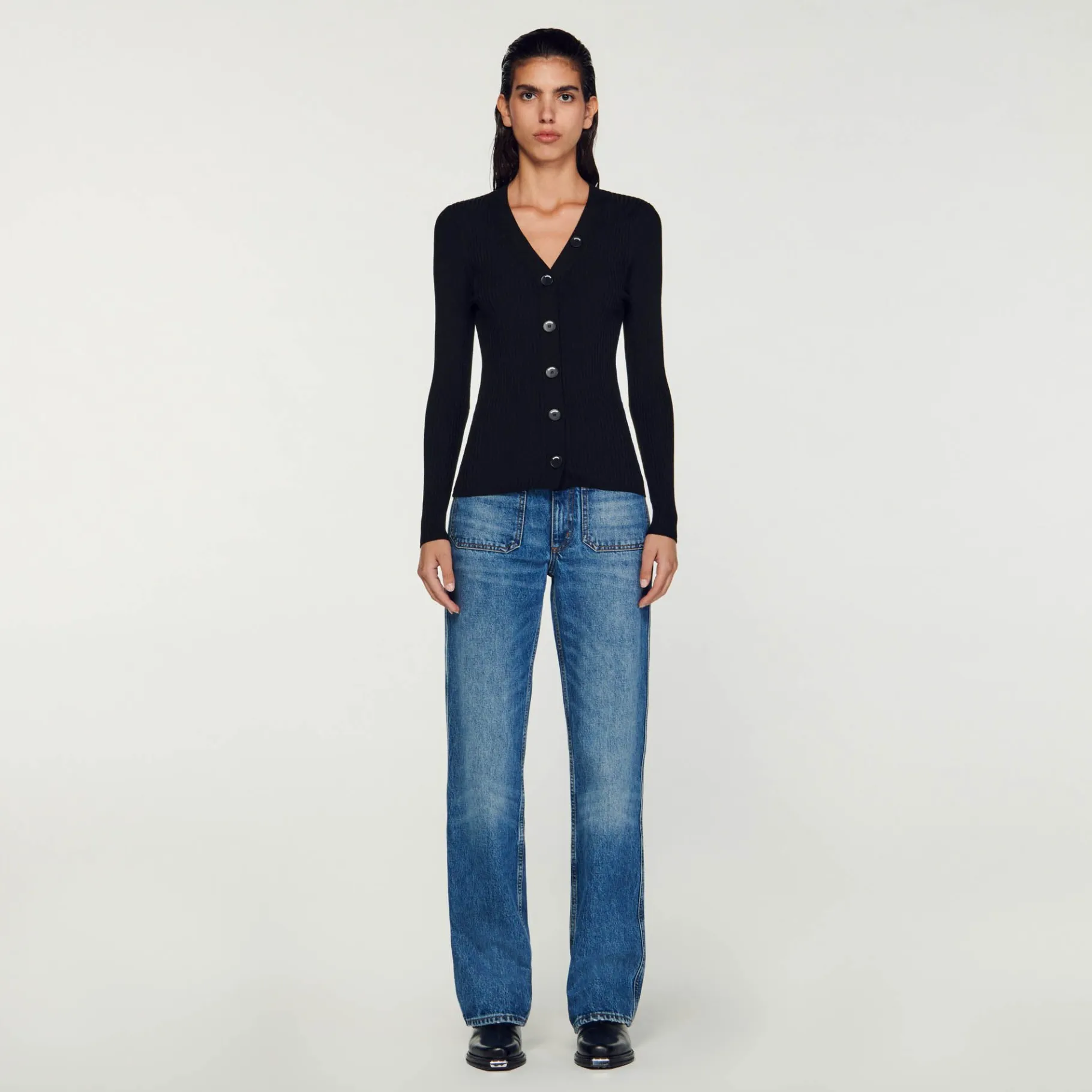 Sandro Paris Suéteres E Cardigans-Cardiga De Viscose Certificado