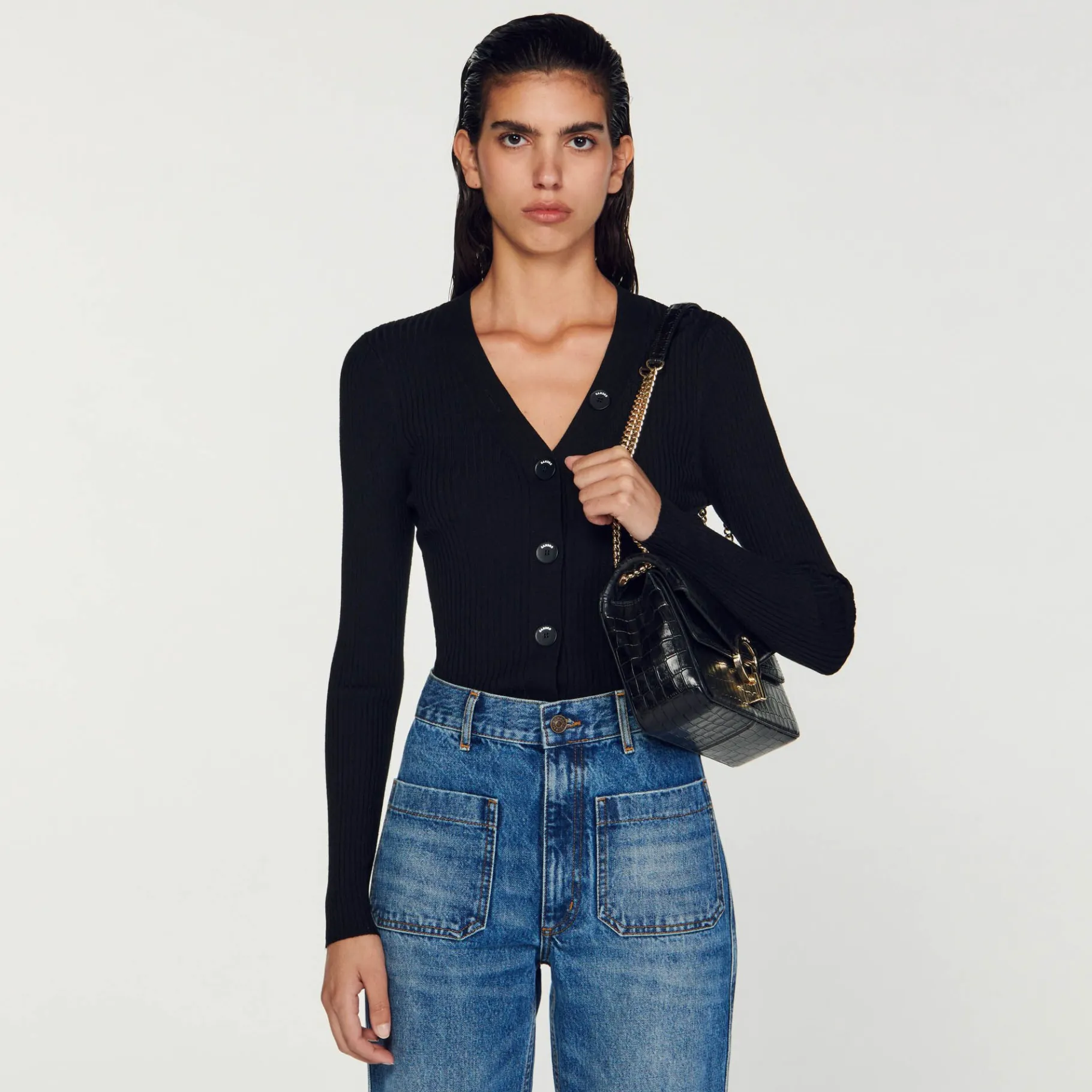 Sandro Paris Suéteres E Cardigans-Cardiga De Viscose Certificado