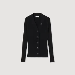 Sandro Paris Suéteres E Cardigans-Cardiga De Viscose Certificado