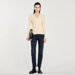 Sandro Paris Suéteres E Cardigans-Cardiga De Viscose Certificado