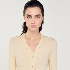 Sandro Paris Suéteres E Cardigans-Cardiga De Viscose Certificado