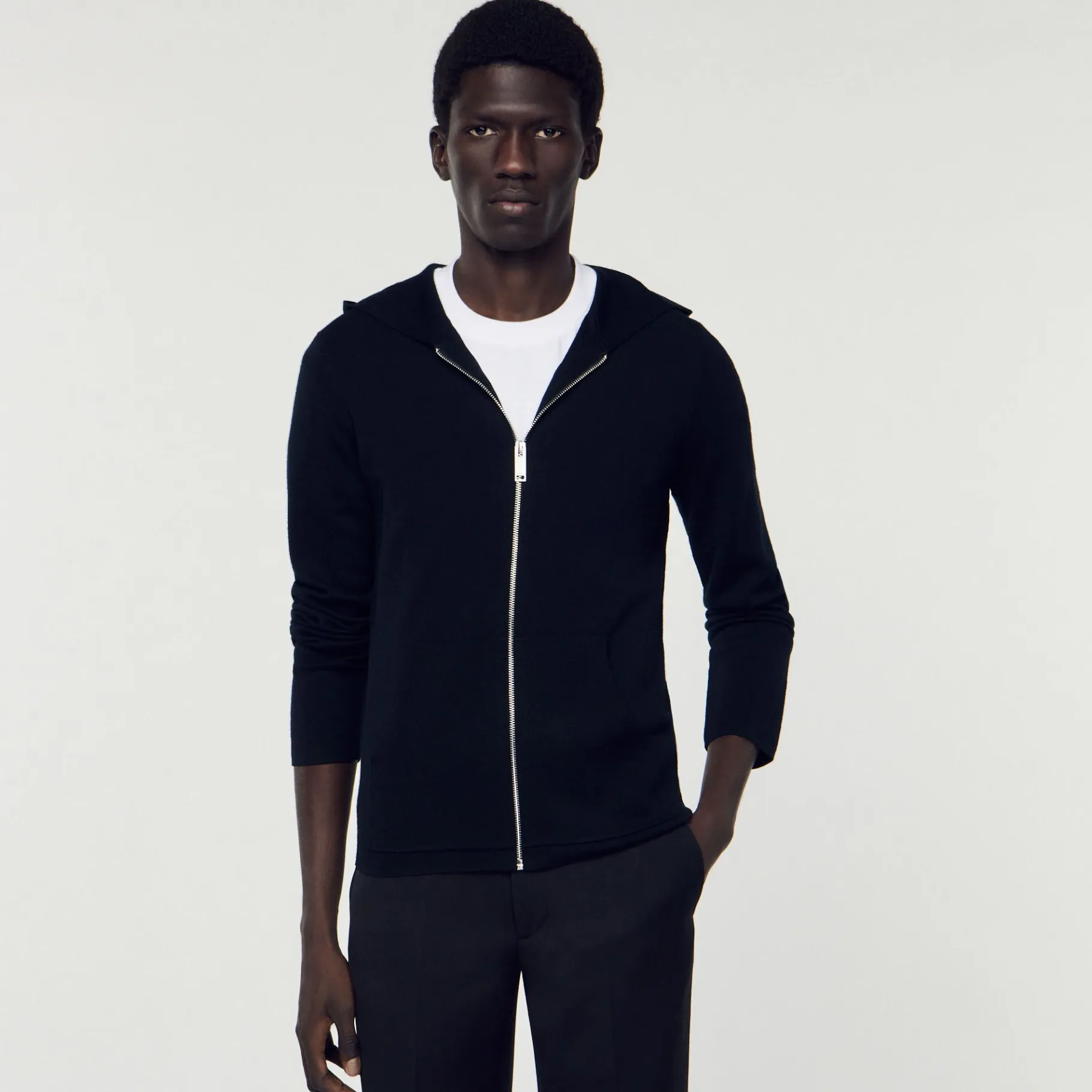 Sandro Paris Suéteres E Coletes-Cardigan Com Capuz E Ziper