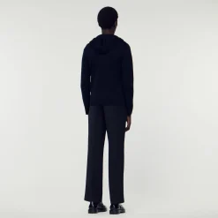 Sandro Paris Suéteres E Coletes-Cardigan Com Capuz E Ziper