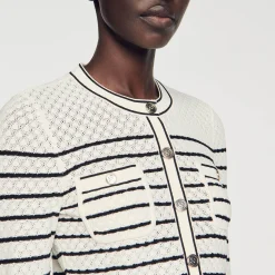 Sandro Paris Conjuntos-Cardigan Curto Listrado