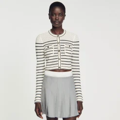Sandro Paris Conjuntos-Cardigan Curto Listrado