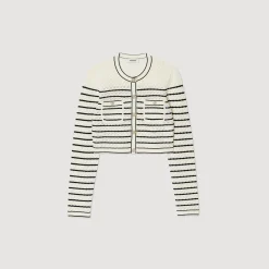 Sandro Paris Conjuntos-Cardigan Curto Listrado