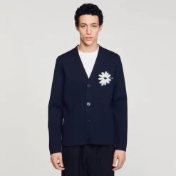 Sandro Paris Suéteres E Coletes-Cardigan De Malha Jacquard Flor