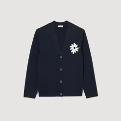 Sandro Paris Suéteres E Coletes-Cardigan De Malha Jacquard Flor