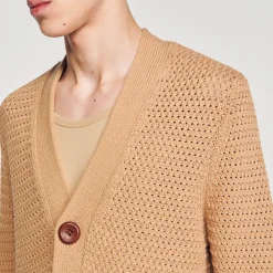 Sandro Paris Suéteres E Coletes-Cardigan De Malha Perfurada