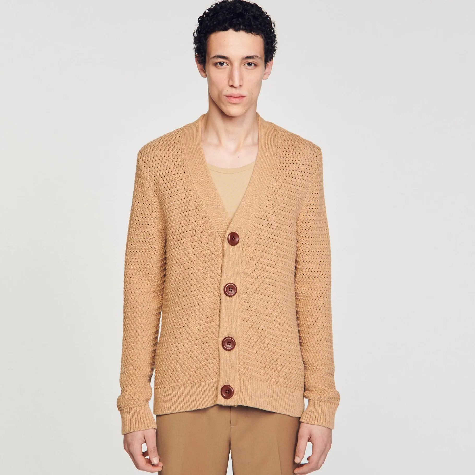 Sandro Paris Suéteres E Coletes-Cardigan De Malha Perfurada