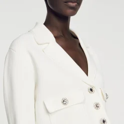 Sandro Paris Suéteres E Cardigans-Casaco Cardiga Com Joias