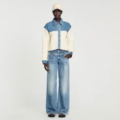 Sandro Paris Suéteres E Cardigans-Casaco De Dois Materiais