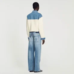 Sandro Paris Suéteres E Cardigans-Casaco De Dois Materiais