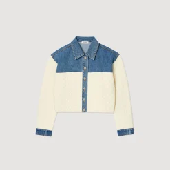 Sandro Paris Suéteres E Cardigans-Casaco De Dois Materiais