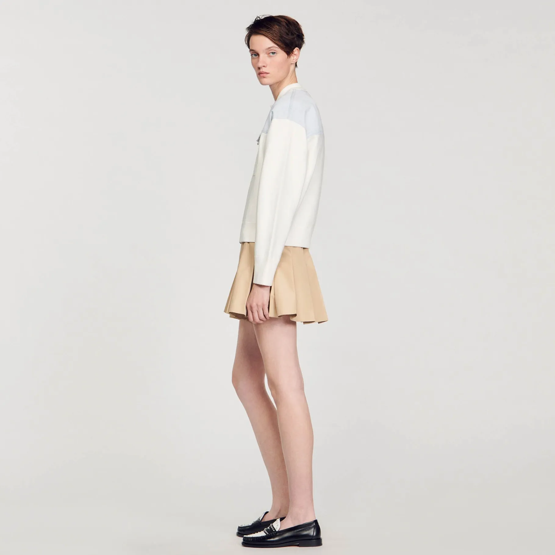 Sandro Paris Suéteres E Cardigans-Casaco De Dois Materiais