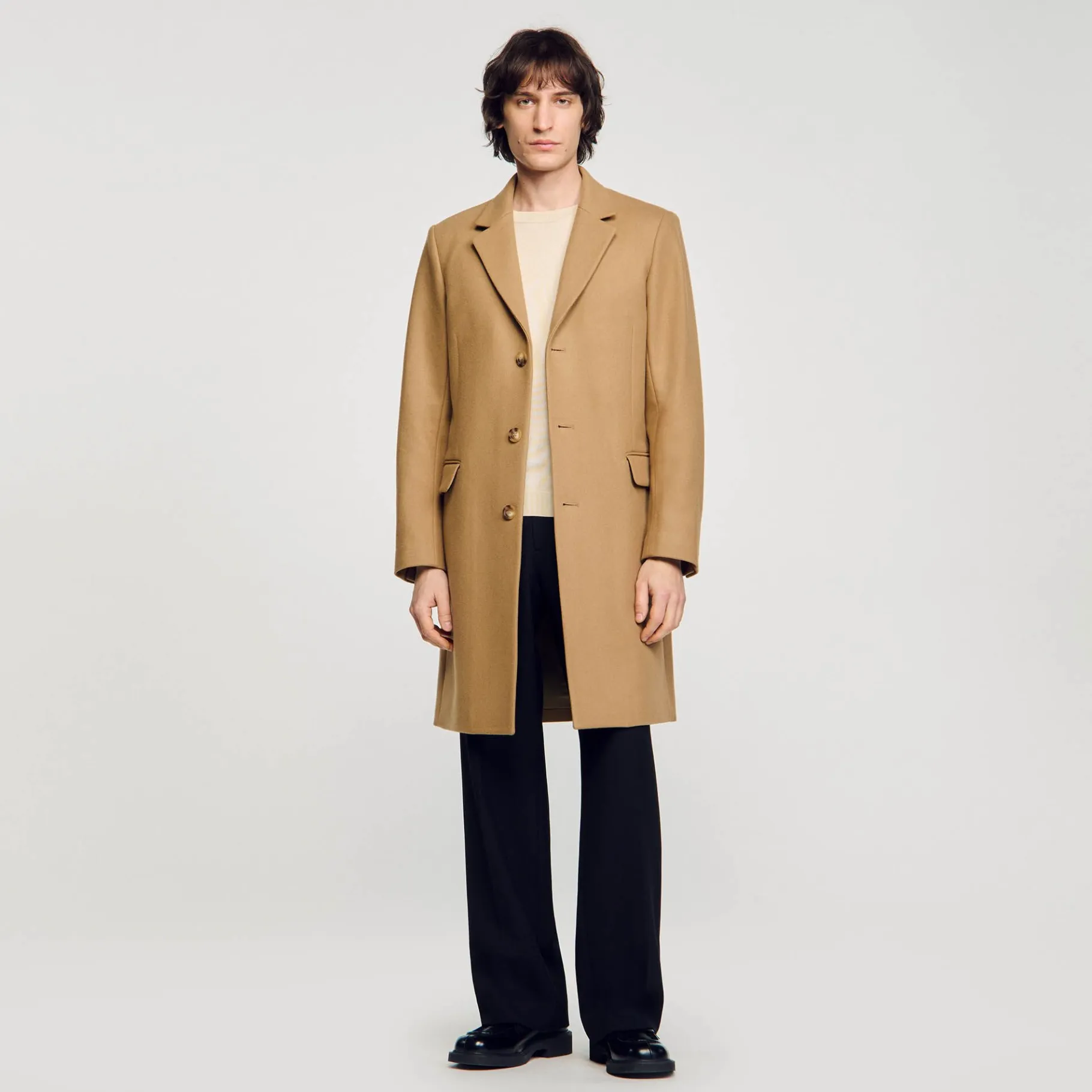 Sandro Paris Casacos E Jaquetas-Casaco De Pano De La