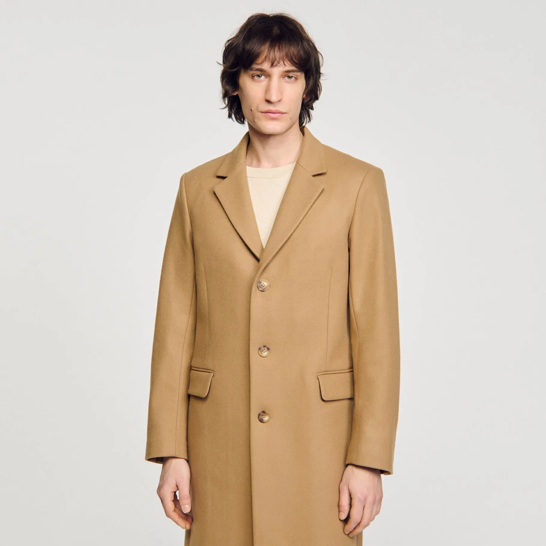 Sandro Paris Casacos E Jaquetas-Casaco De Pano De La