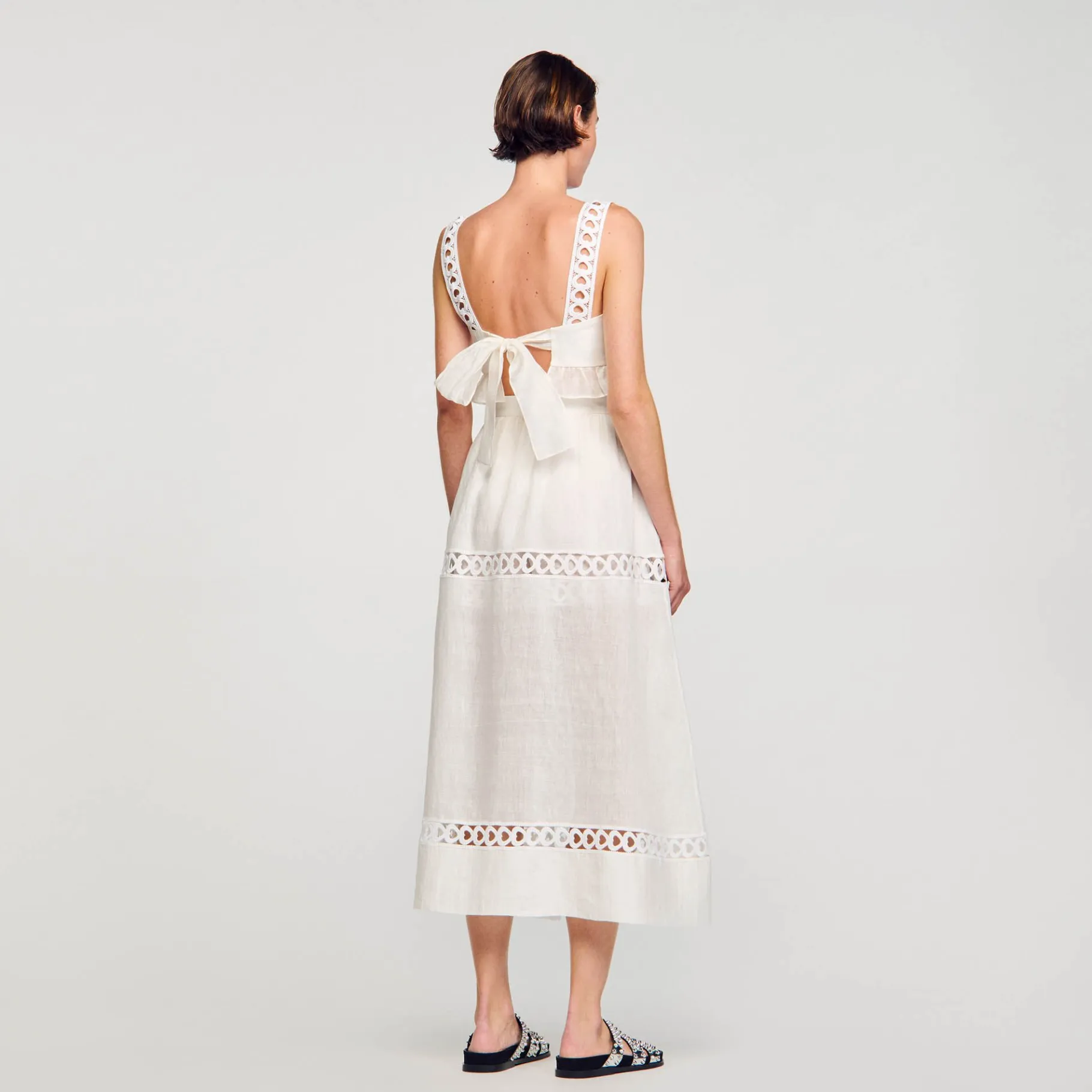 Sandro Paris Saias E Shorts-Culotes Longos Em Mistura De Linho