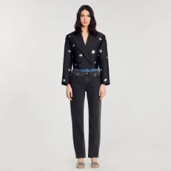 Sandro Paris Conjuntos-Jaqueta Curta De Cetim Com Flores