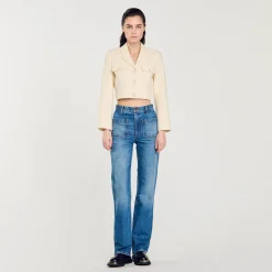 Sandro Paris Se Adequa-Jaqueta Curta De Tweed Com Botoes