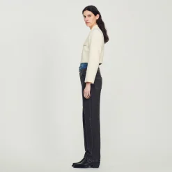 Sandro Paris Se Adequa-Jaqueta Curta De Tweed Com Botoes