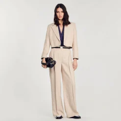 Sandro Paris Se Adequa-Jaqueta Curta Listrada