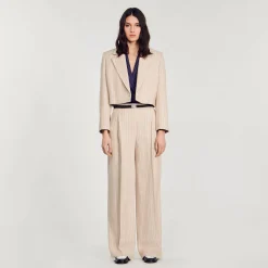 Sandro Paris Se Adequa-Jaqueta Curta Listrada