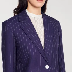 Sandro Paris Conjuntos-Jaqueta De Alfaiataria Listrada