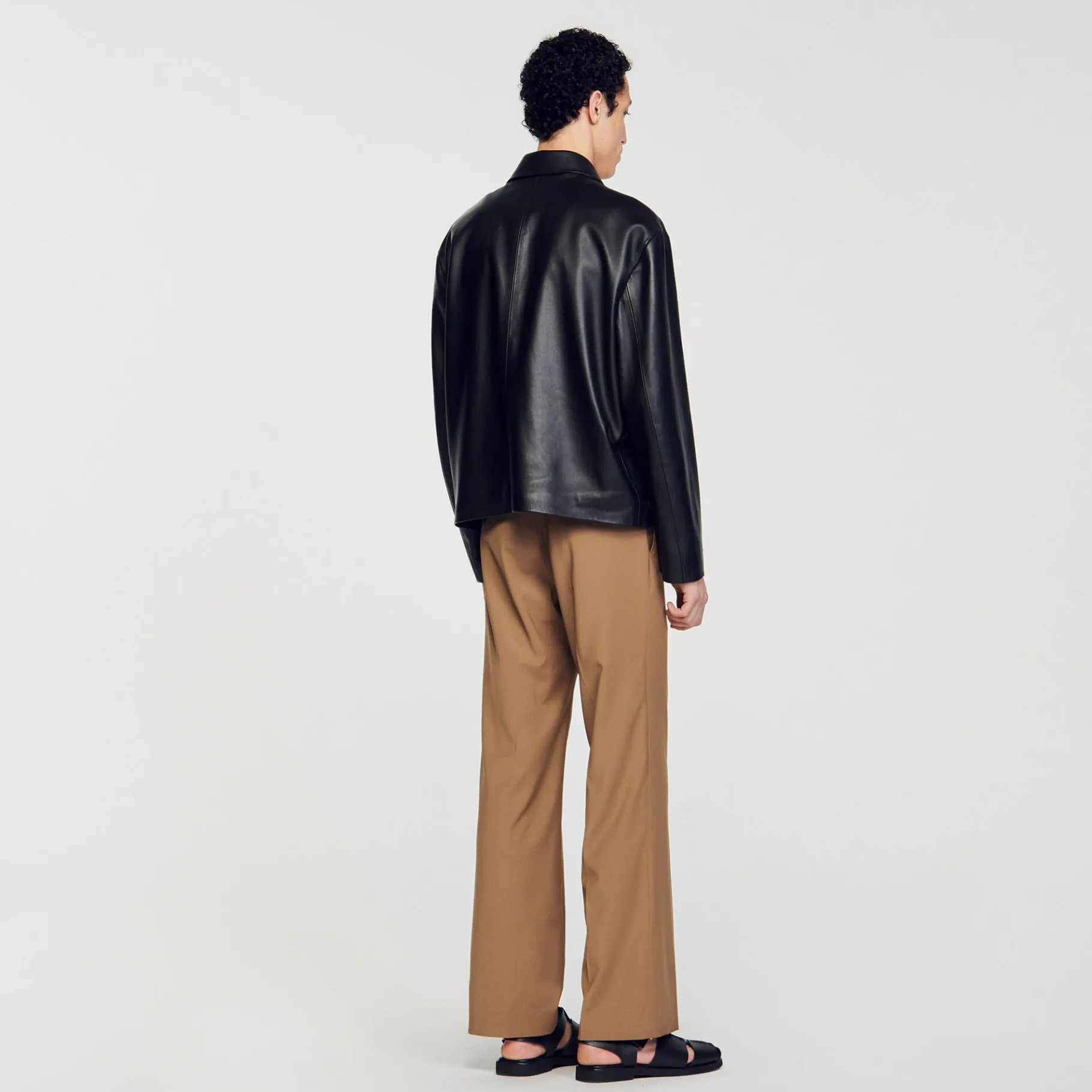 Sandro Paris Casacos E Jaquetas-Jaqueta De Couro De Cordeiro