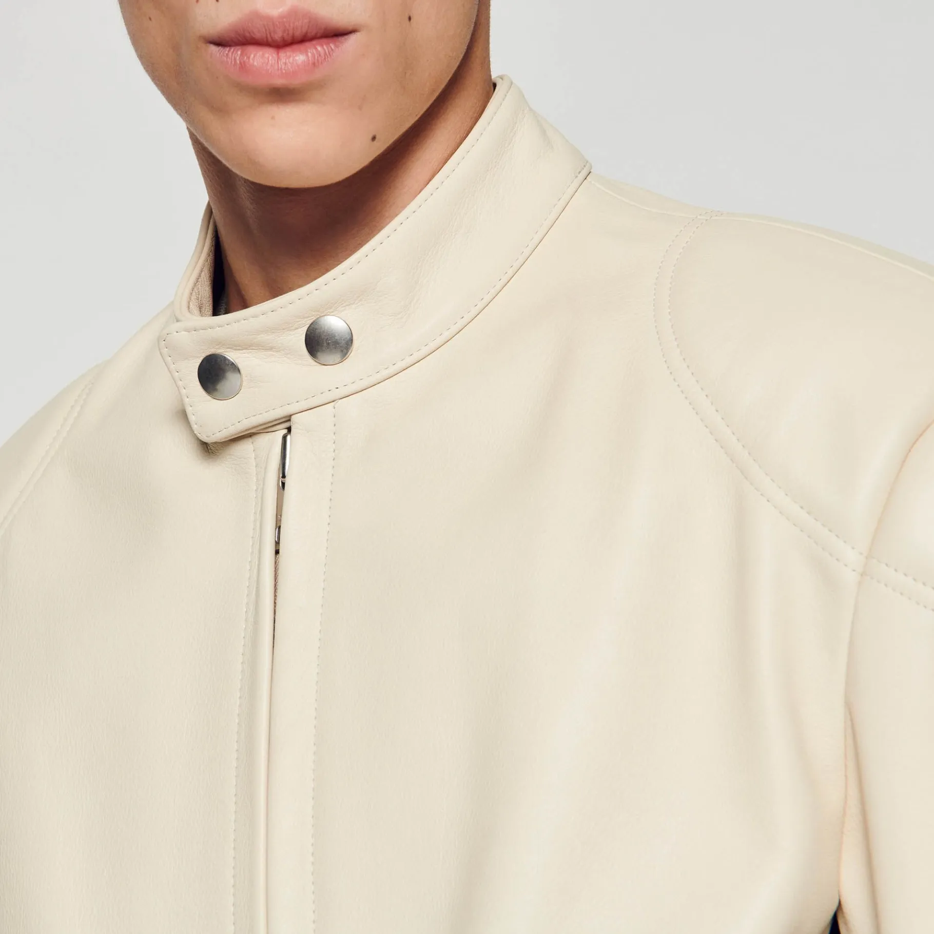 Sandro Paris Peles-Jaqueta De Couro Para Motociclista