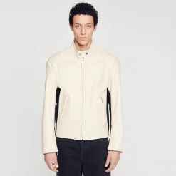 Sandro Paris Peles-Jaqueta De Couro Para Motociclista