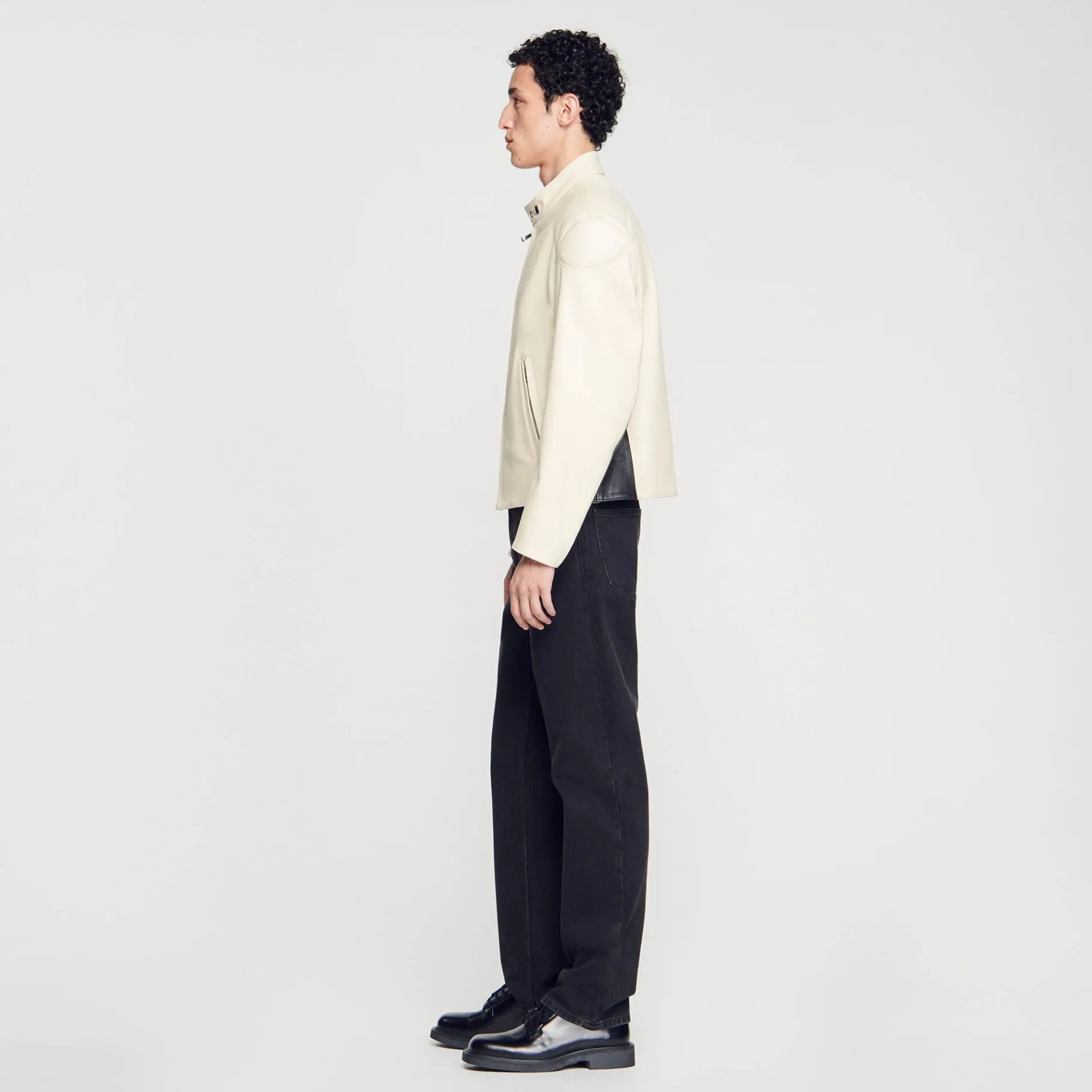 Sandro Paris Peles-Jaqueta De Couro Para Motociclista