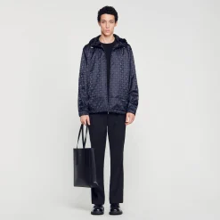 Sandro Paris Casacos E Jaquetas-Jaqueta De Nylon Com Cruz Quadrada