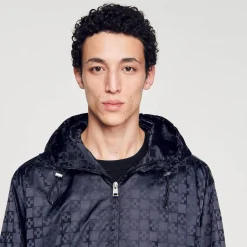 Sandro Paris Casacos E Jaquetas-Jaqueta De Nylon Com Cruz Quadrada