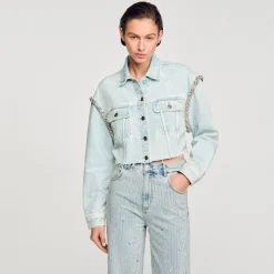 Sandro Paris Jaquetas E Jaquetas-Jaqueta Jeans Curta